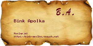 Bink Apolka névjegykártya
